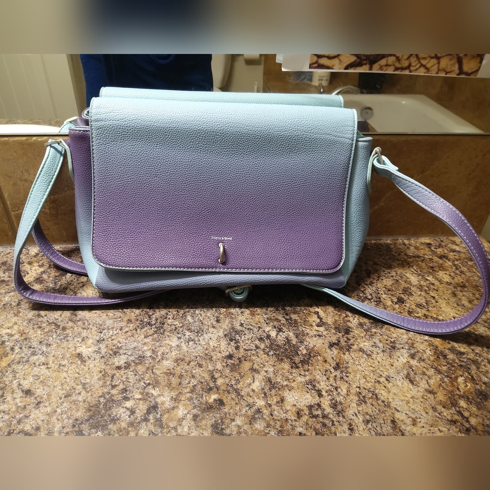 Crossbody Shoulder Bag in Lavender & Mint